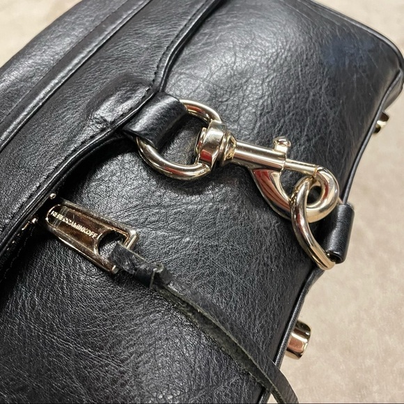 EUC Rebecca Minkoff Mini M.A.C. Crossbody Black Genuine Leather Gold Hardware - Picture 13 of 16